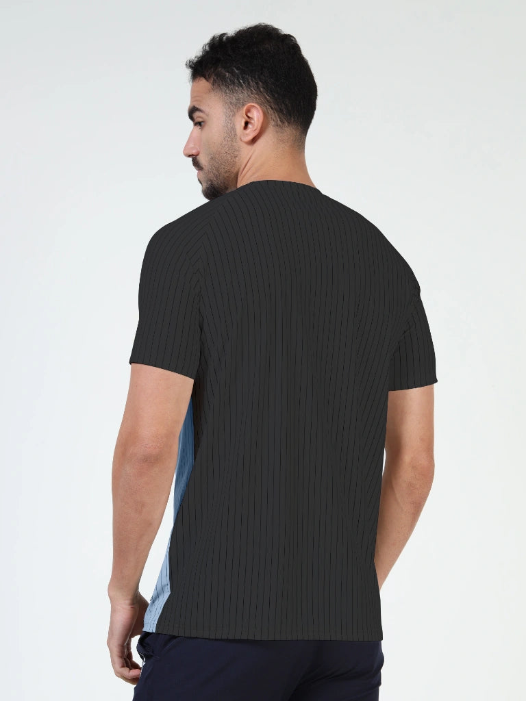 Athleisure Round Neck T-Shirt - Black