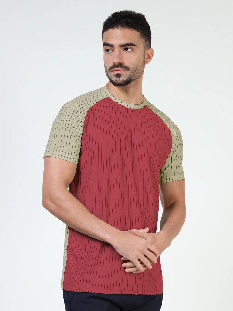 Athleisure Round Neck T-Shirt - Onion Pink