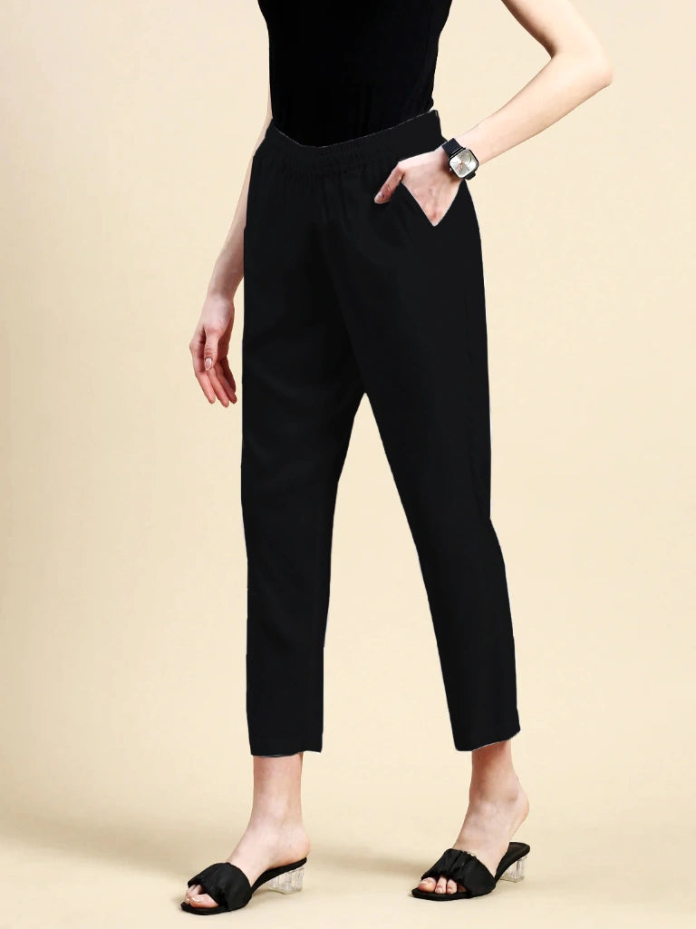 Women’s Premium Cotton Pants - Black