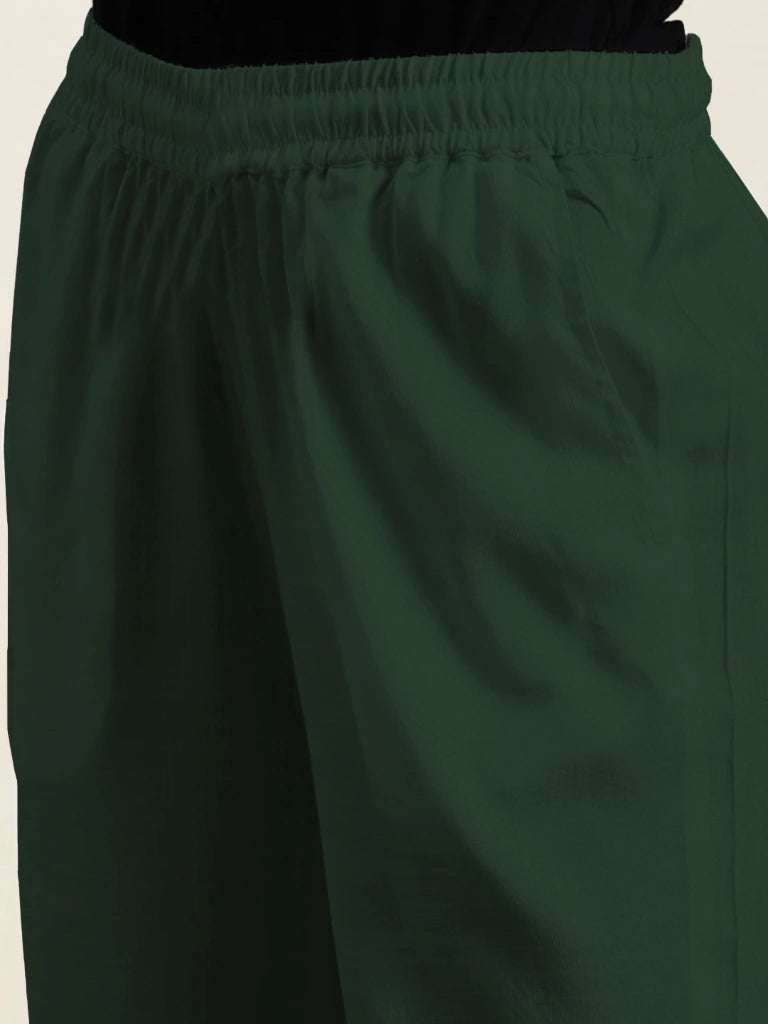 Women’s Premium Cotton Pants - Bottle Green