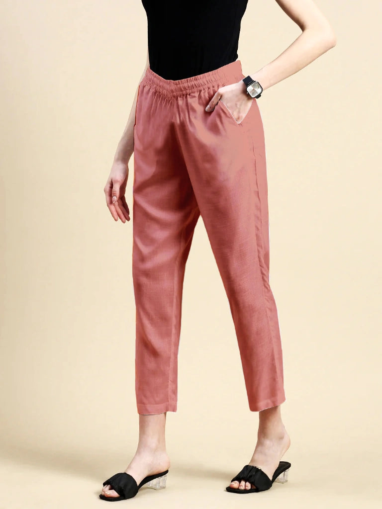 Women’s Premium Cotton Pants - Onion Pink