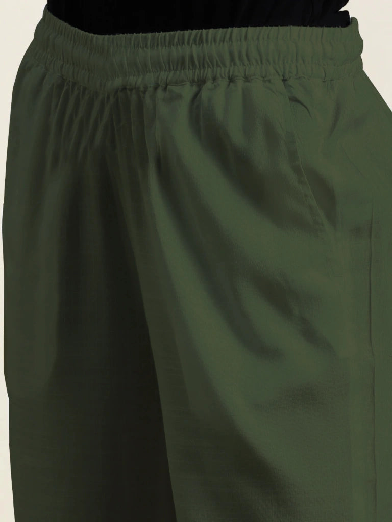 Women’s Premium Cotton Pants - Olive Green