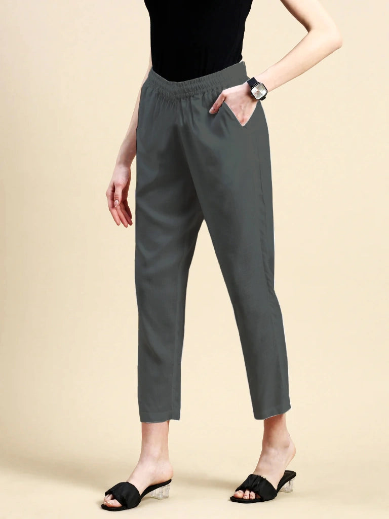 Women’s Premium Cotton Pants - Gray
