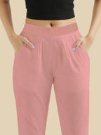 Womens Premium Cotton Pants - Beige Pink