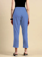 Womens Premium Cotton Pants - Light Blue