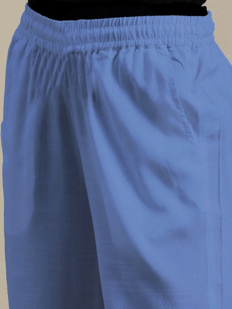 Womens Premium Cotton Pants - Light Blue
