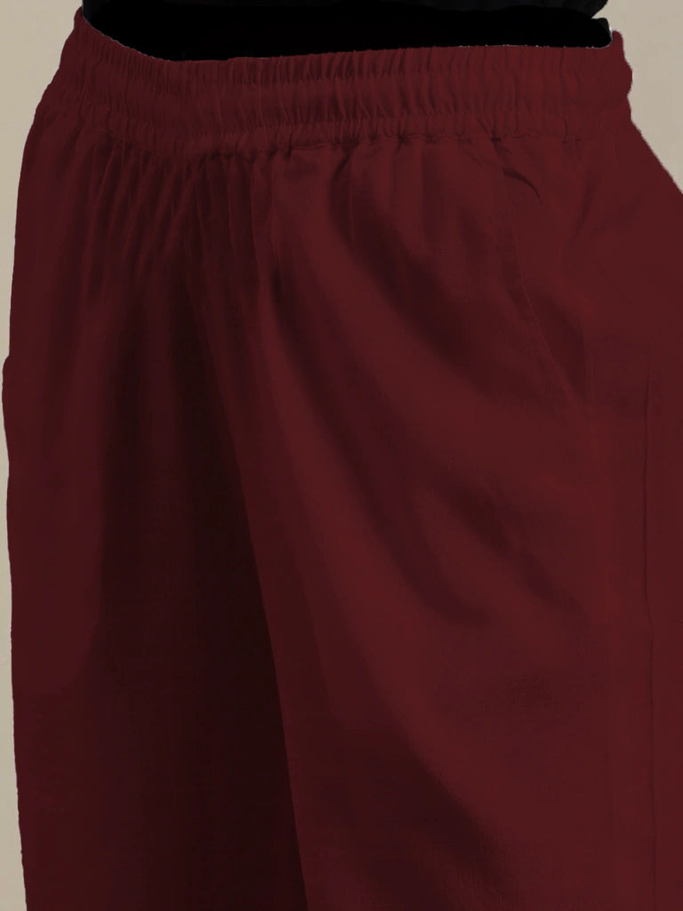 Womens Premium Cotton Pants - Maroon
