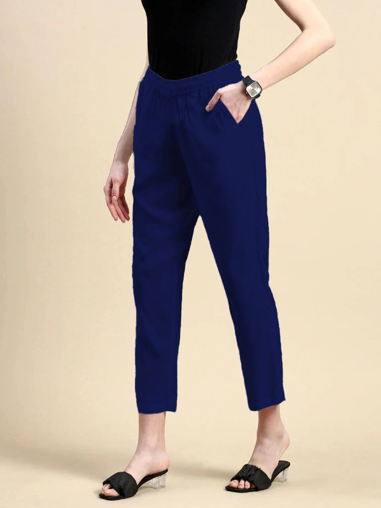 Women’s Premium Cotton Pants - Navy