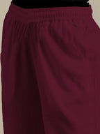 Womens Premium Cotton Pants - Red Wine