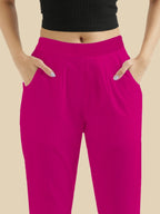 Womens Premium Cotton Pants - Royal Pink