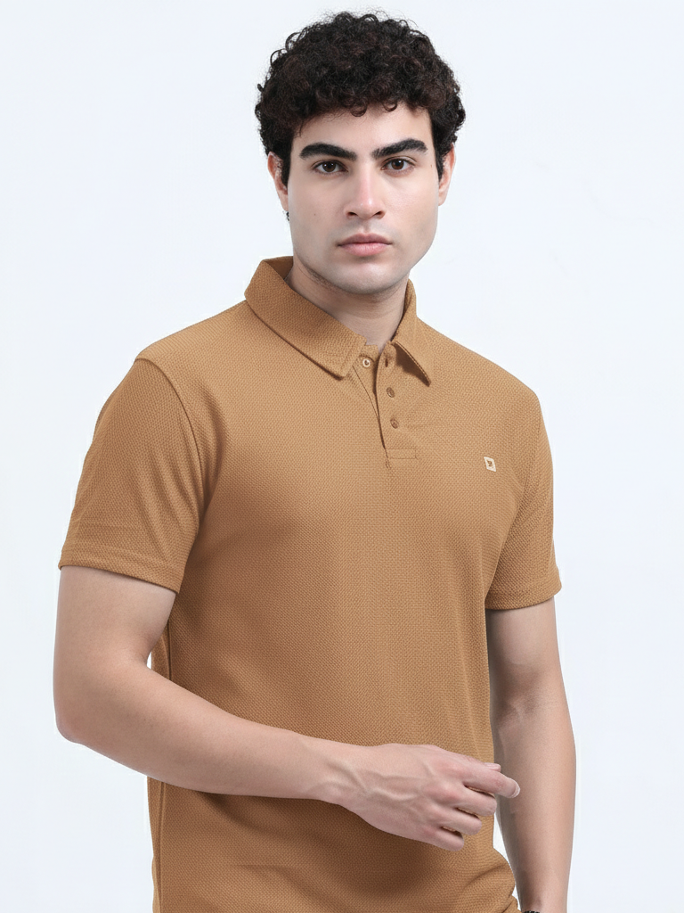 Buy Marron Color Solid Polo T Shirts Men's Online Shop MY IBX - Yellow & Green