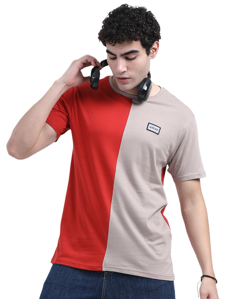 Buy men’s cotton round neck t shirts combo set - Pink & Red 