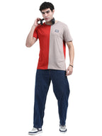 Buy men’s round neck cotton t shirts for daily wear - Red & Green