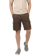 Shop Men's Cargo Shorts Dry Fit Front View - Brown