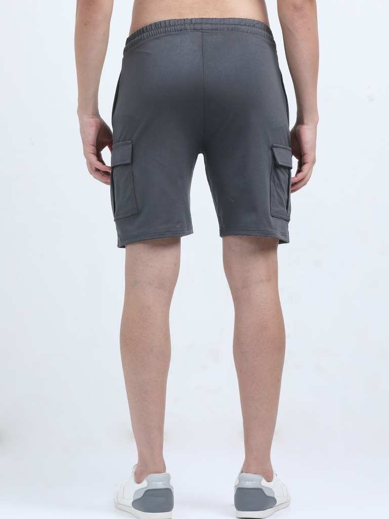 Black Color Cargo Shorts Men's Buy Online - Black & Gray 