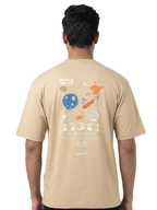 Shop Men Drop Down Shoulder Graphic Printed T Shirt Front View - Beige
