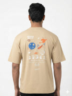 Men’s Drop Shoulder Graphic Printed T-Shirt - Beige