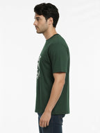 Men’s Drop Shoulder Graphic Printed T-Shirt - Green