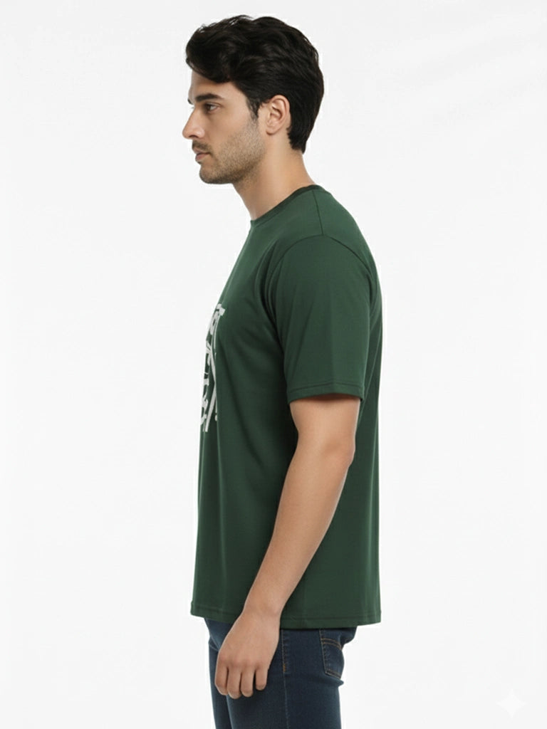 Men’s Drop Shoulder Graphic Printed T-Shirt - Green