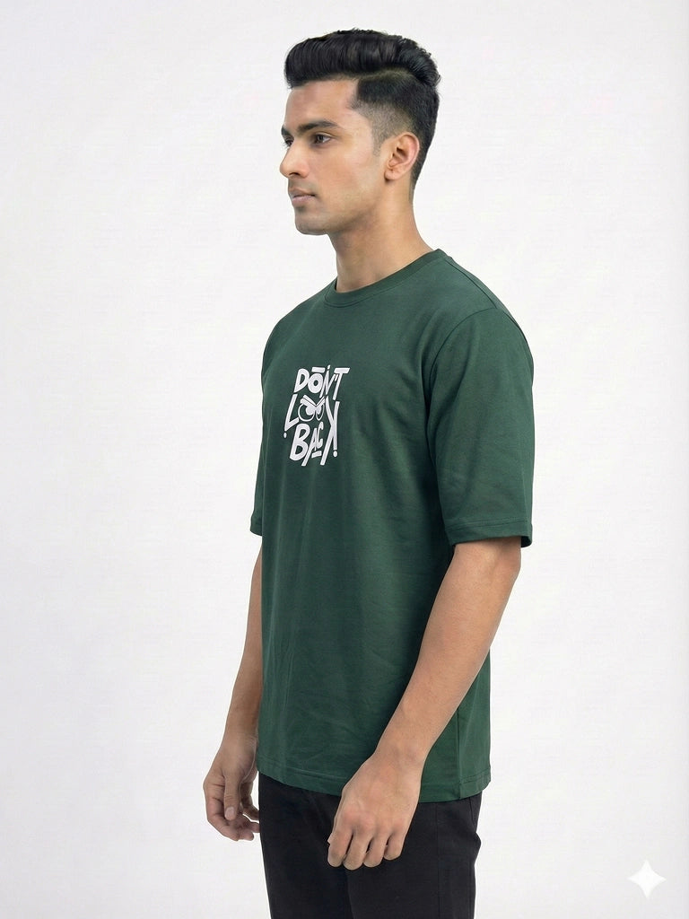 Men’s Drop Shoulder Graphic Printed T-Shirt - Green
