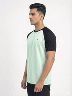 Men’s Quick Dry Color Block Raglan Sleeve T-Shirt - Green 