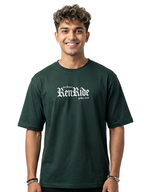 Men’s Anime Print Oversized Cotton T-Shirt - Green