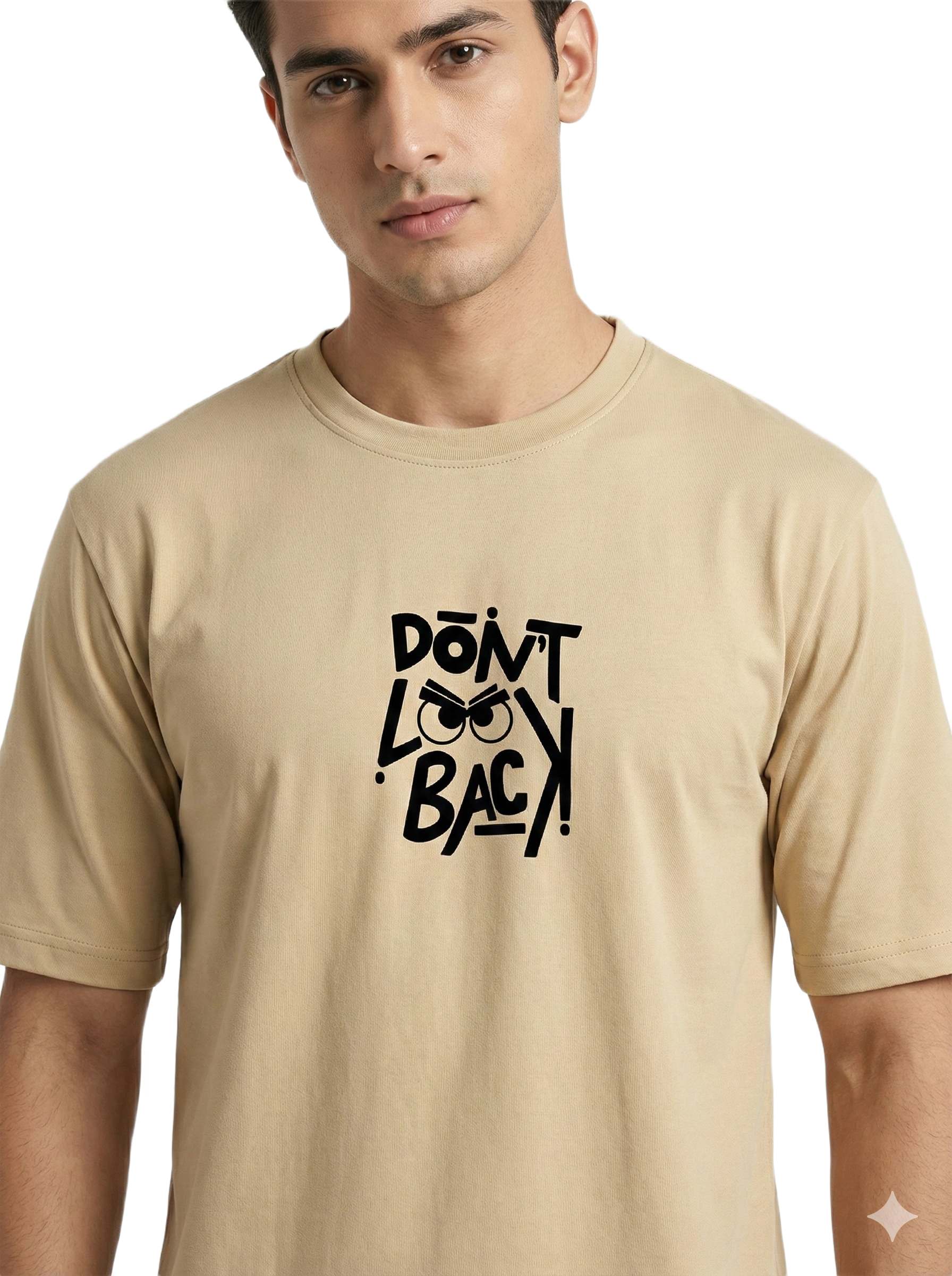 Men's Oversized Drop Shoulder Graphic Combo T-Shirts - Black & Beige