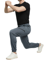 Men’s Premium Dry Fit Four Way Track Pants – Breathable Performance - Gray