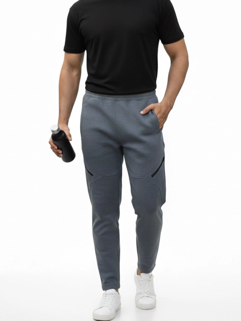 Men’s Premium Dry Fit Four Way Track Pants – Breathable Performance - Gray