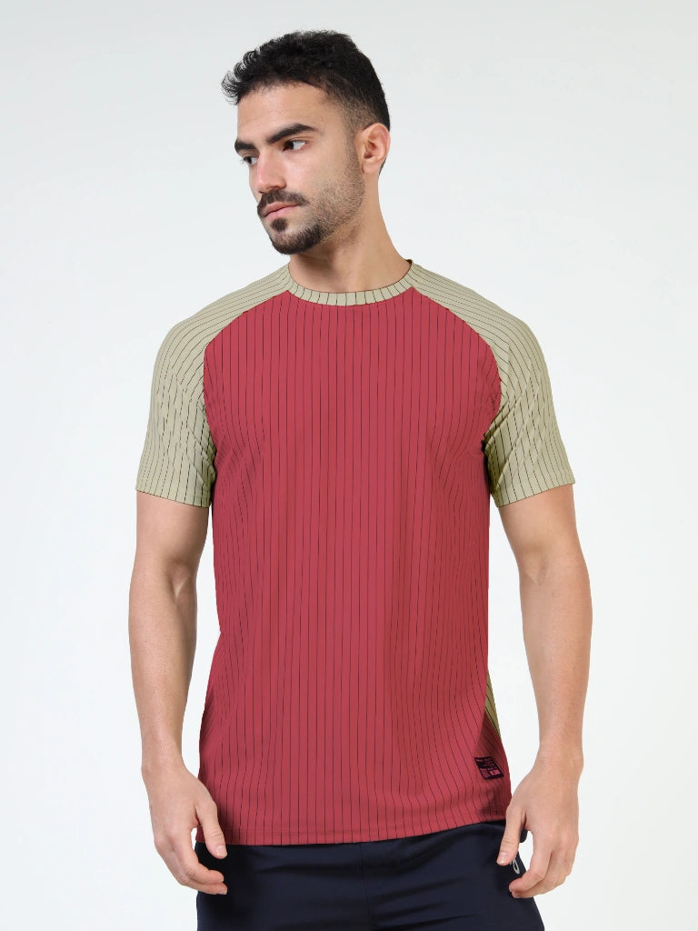 Athleisure Round Neck T-Shirt - Onion Pink