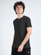 Men’s Athleisure Round Neck T-Shirt - Black