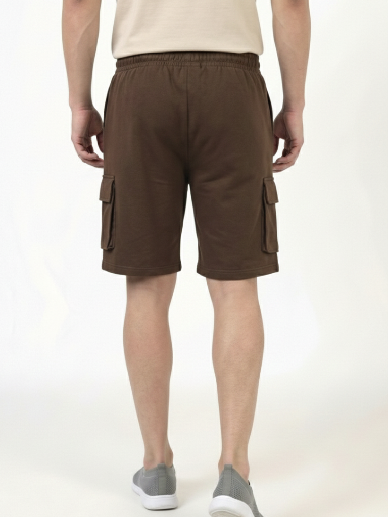 Men’s Cargo Pocket Shorts | Relaxed Fit Casual Wear - Brown