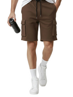 Men’s Cargo Pocket Shorts | Relaxed Fit Casual Wear - Brown