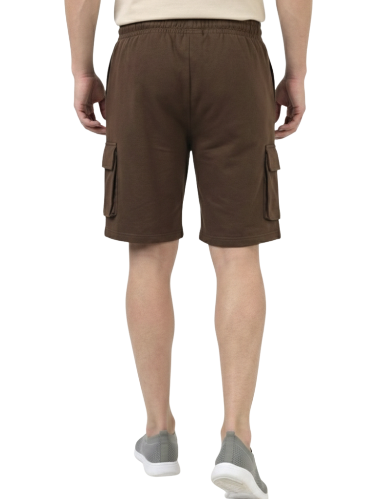 Shop Men's Cargo Shorts Dry Fit Front View - Brown