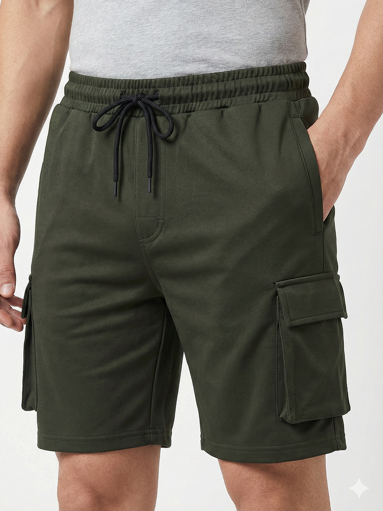 Men’s Cargo Pocket Shorts | Relaxed Fit Casual Wear - Green