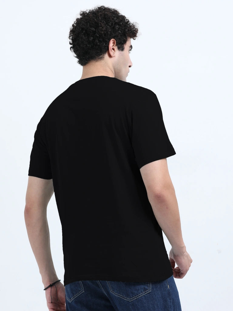 Classic Cotton Round Neck T-Shirt - Black