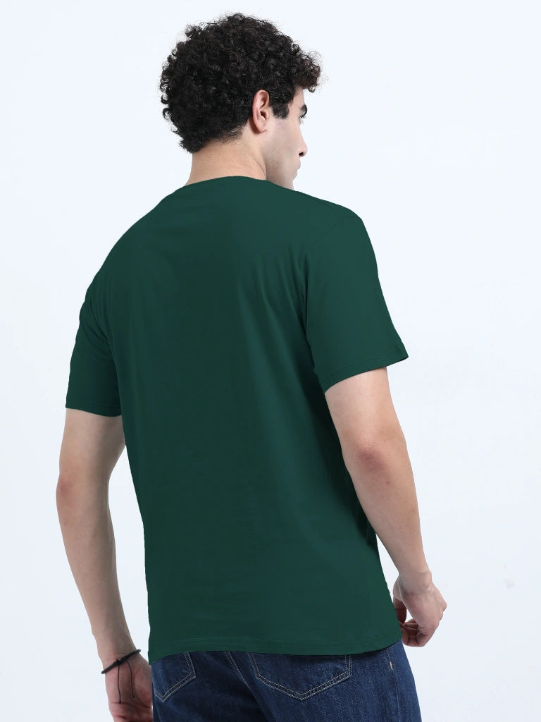 Classic Cotton Round Neck T-Shirt - Dark Green