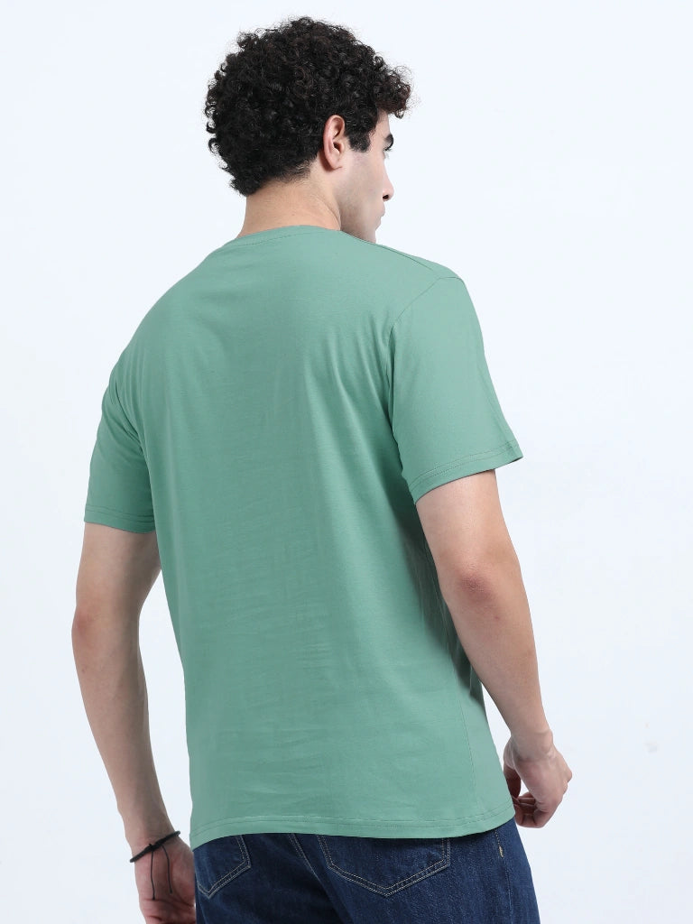 Classic Cotton Round Neck T-Shirt - Light Green
