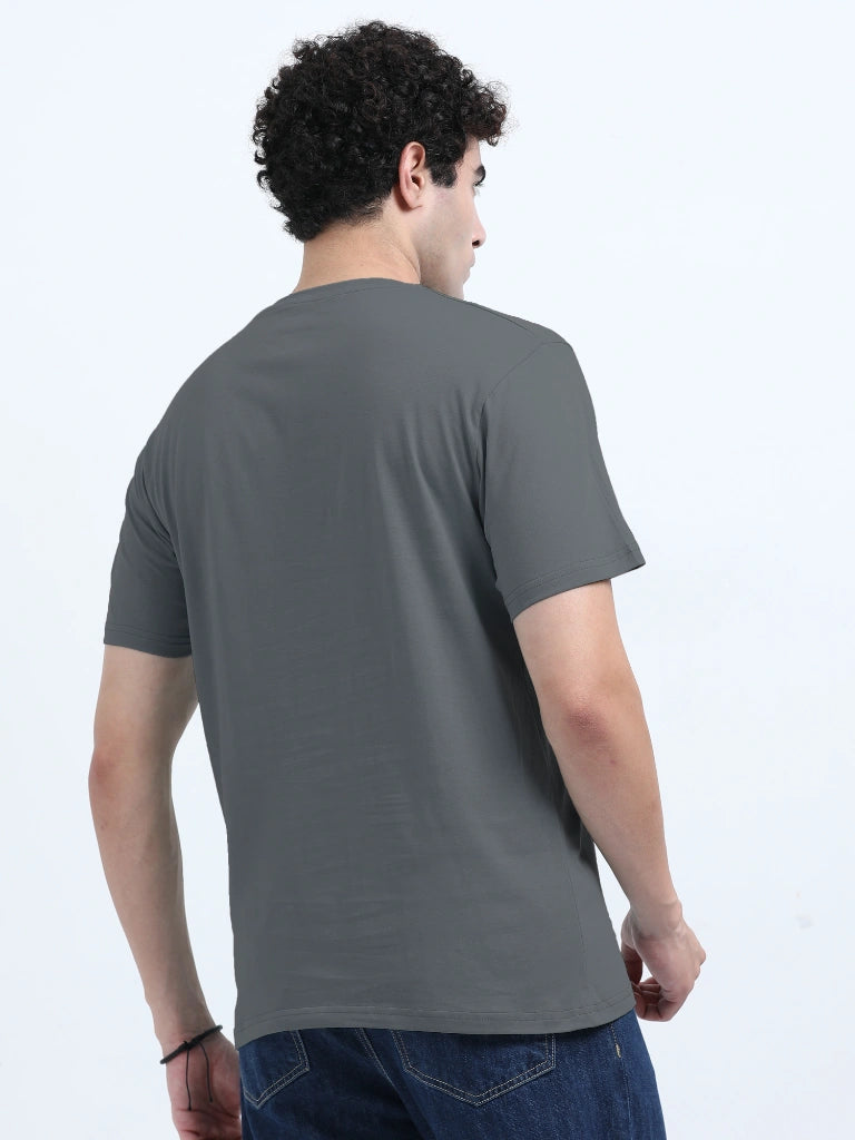 Classic Cotton Round Neck T-Shirt - Gray