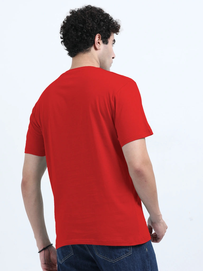 Classic Cotton Round Neck T-Shirt - Red