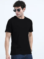 Classic Cotton Round Neck T-Shirt - Black