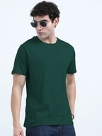 Classic Cotton Round Neck T-Shirt - Dark Green