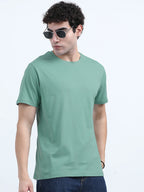 Classic Cotton Round Neck T-Shirt - Light Green