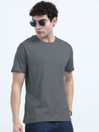 Classic Cotton Round Neck T-Shirt - Gray