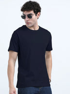 Classic Cotton Round Neck T-Shirt - Navy