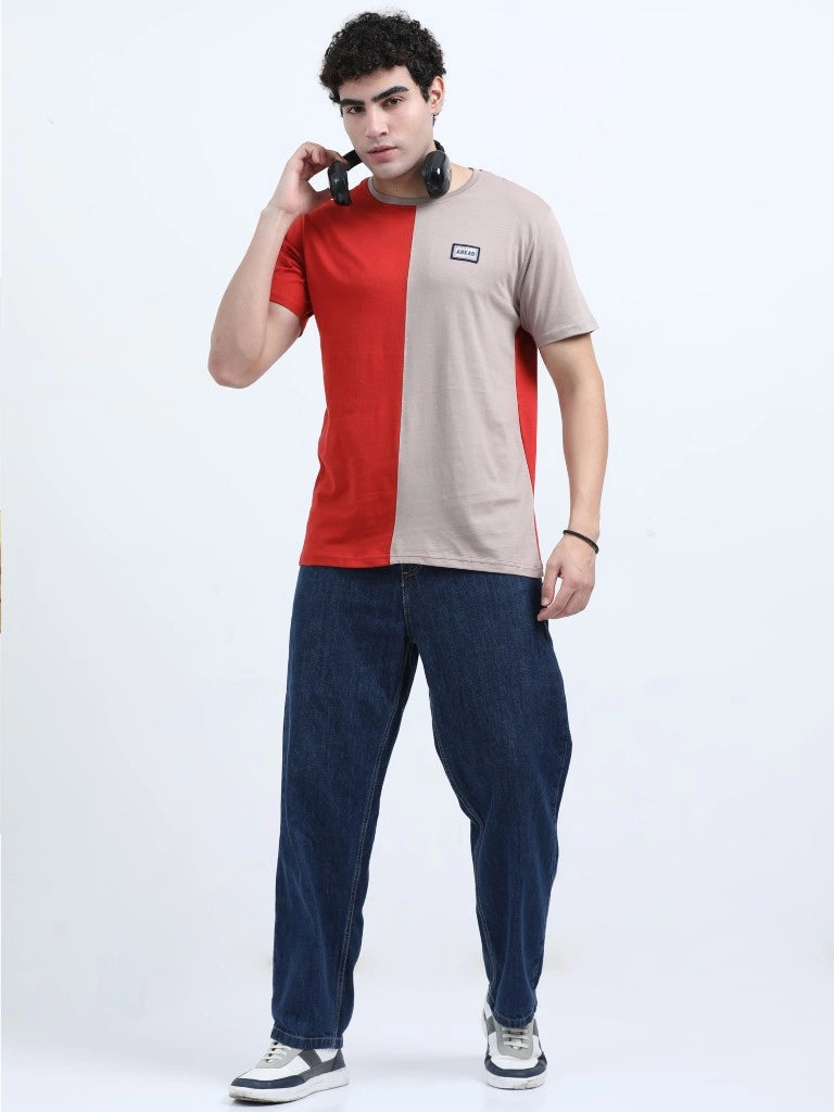 Men’s Combed Cotton Round Neck T-Shirt - Red