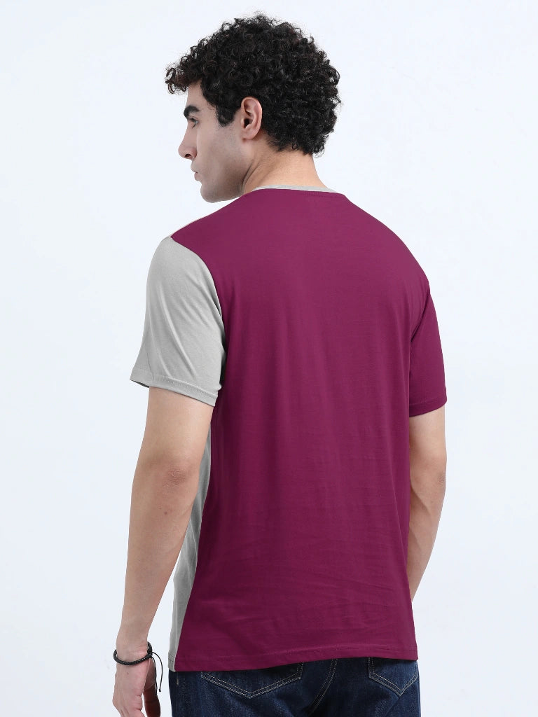 Men’s Combed Cotton Round Neck T-Shirt - Onion Pink