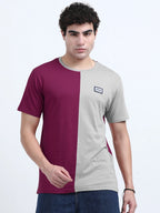Men’s Combed Cotton Round Neck T-Shirt - Onion Pink