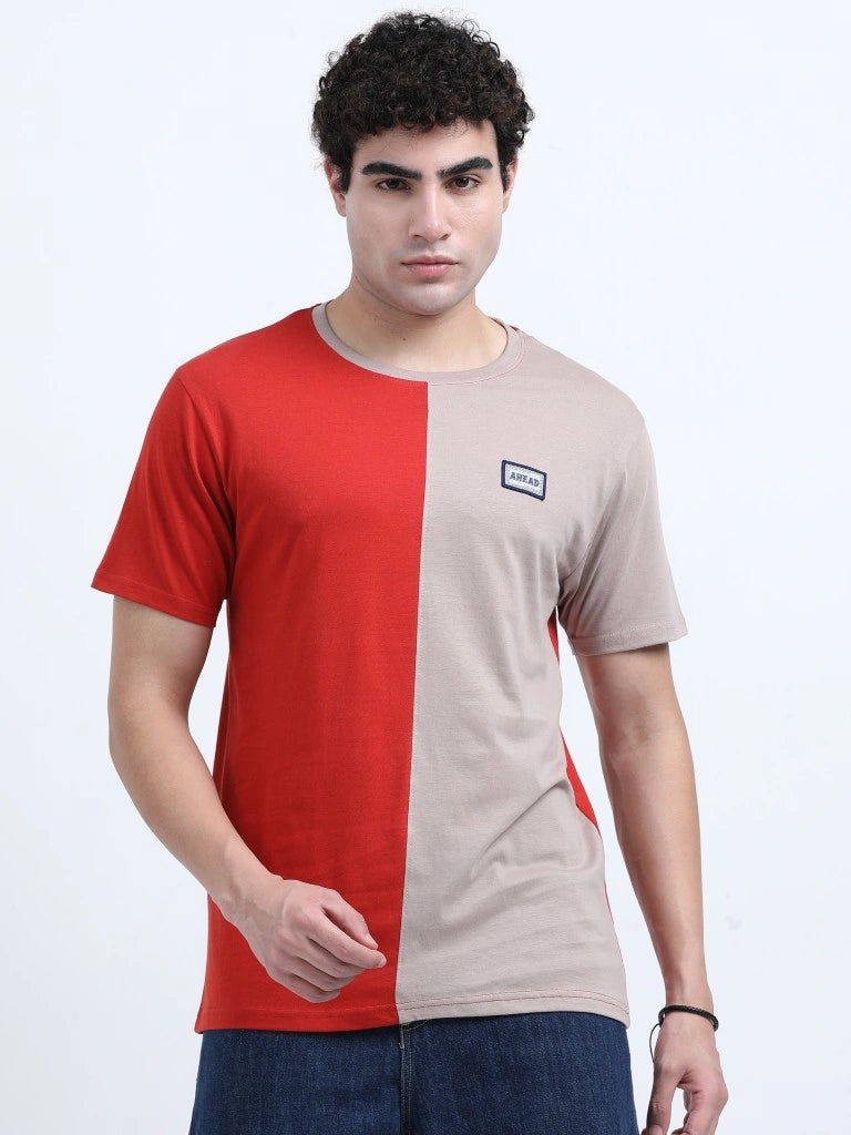 Men’s Combed Cotton Round Neck T-Shirt - Red