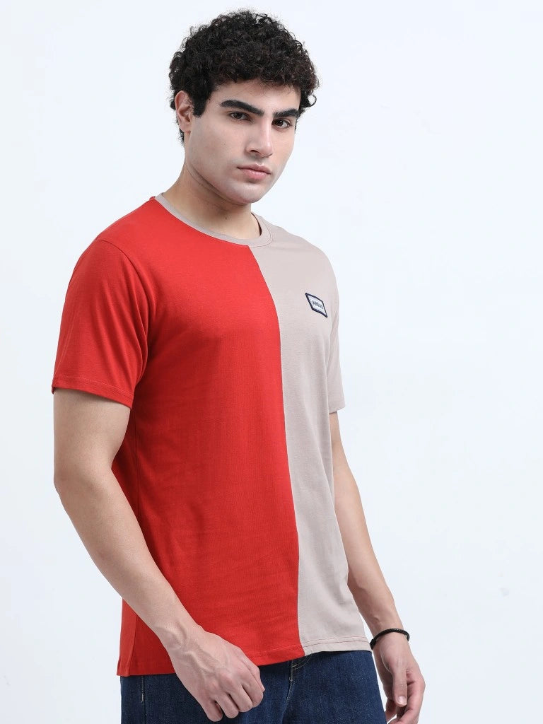 Men’s Combed Cotton Round Neck T-Shirt - Red